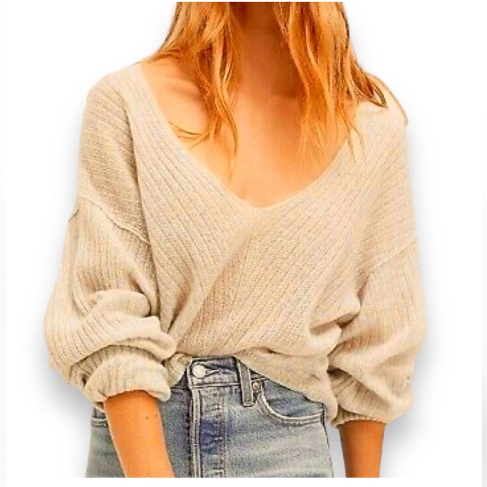 FREE PEOPLE ELIAS CASHMERE V SWEATER
